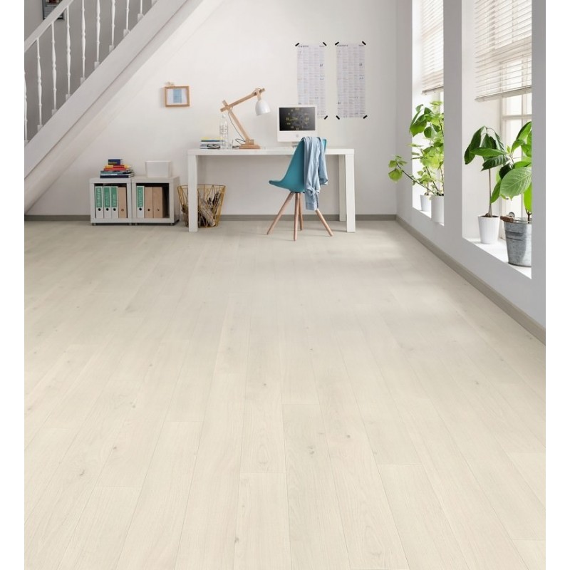 Parquet Stratifie Haro Chene Emilia Blanc Tritty 100 Loft 4v