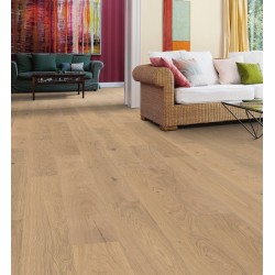 Parquet Haro Chêne Puro blanc flottant - série Plaza - huilé - Sauvage - brossé 4V