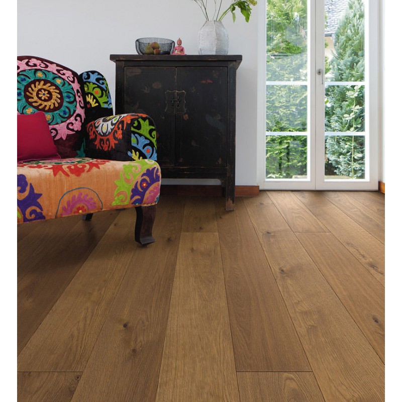 Parquet Chêne fumé universal brossé alpin 4V - Haro Plaza série 4000 - huilé naturalin+